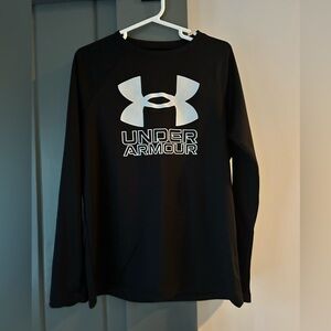 Under Armour Black and White Logo Long Sleeve Tee